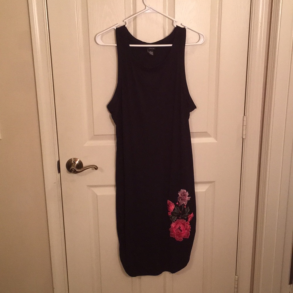 Little black dress with flowers